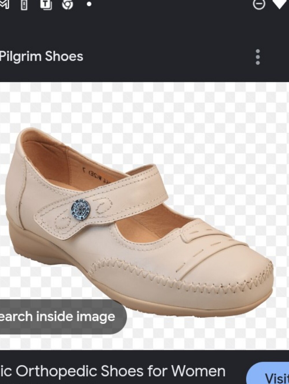 NWT.Pilgrim Cream Mary Jane Comfort Flat with Decorative Button